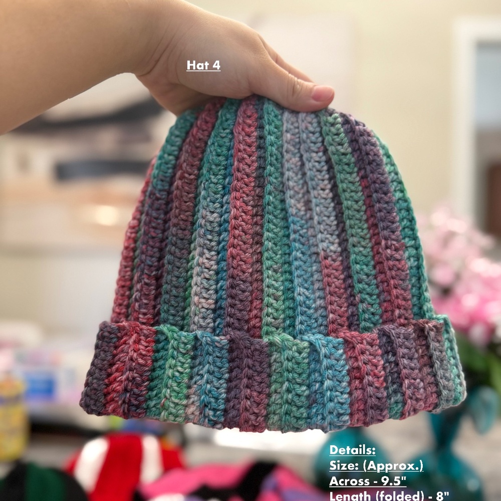 Multicolor Crochet Beanie Hat Fall Winter Spring Hat For Personal or Gifts B2  B